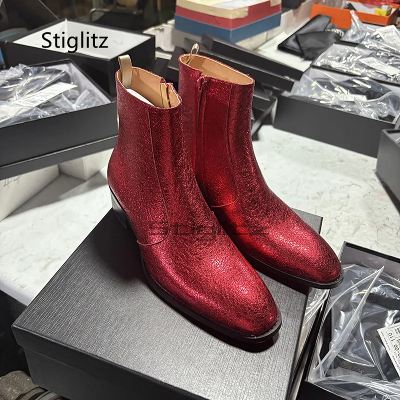 Red Genuine Leather Chelsea Bo - огляд і ціна Men Shoes Size 11