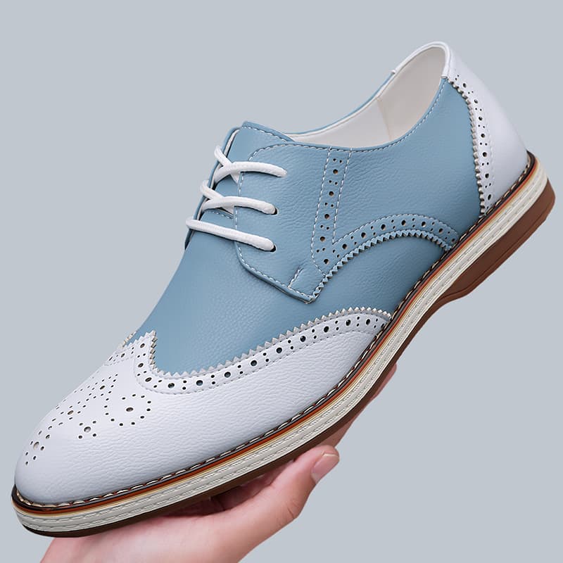 Mens White Blue Two Tone Brogu - огляд і ціна Men'S Shoes Hush Puppies
