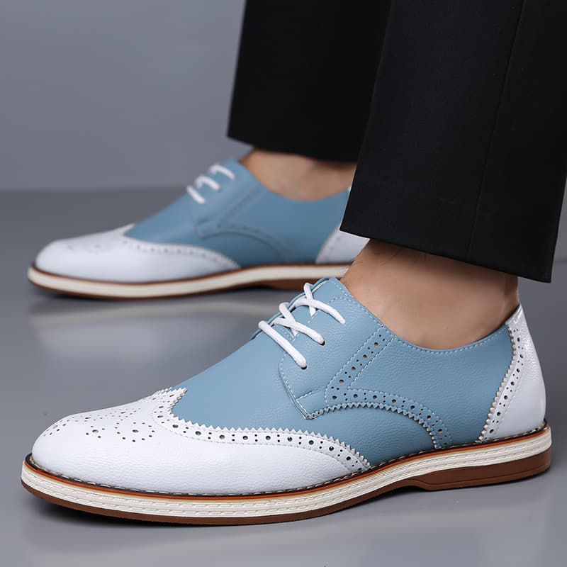 Mens White Blue Two Tone Brogu - огляд і ціна Men'S Shoes Hush Puppies