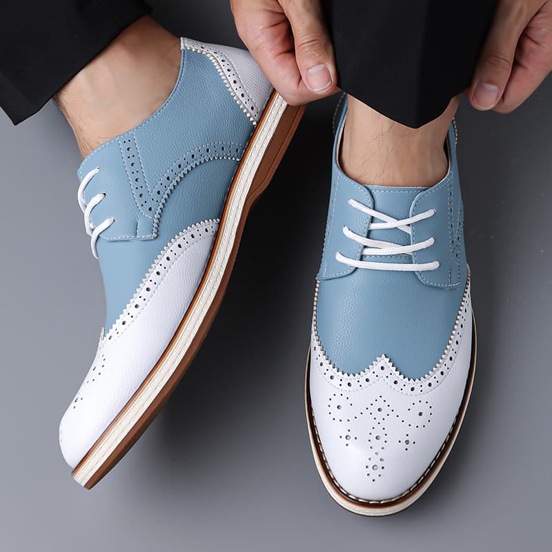 Mens White Blue Two Tone Brogu - огляд і ціна Men'S Shoes Hush Puppies