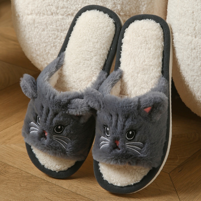 Cute Cat Plush Flip Flops For  - огляд і ціна Men Shoes On Sale