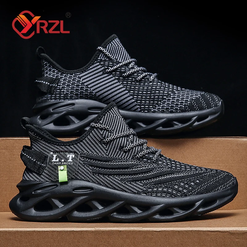 YRZL Men Sports Running Black  - огляд і ціна Men Shoes Size 11